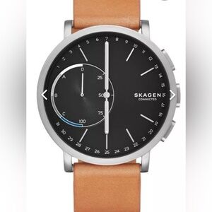 Skagen Connected Titanium Hagen Smartwatch Hybrid unisex watch leather strap
